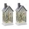 9" Frosted Glass Home with Cardinals LED Tabletop Town Décor Set